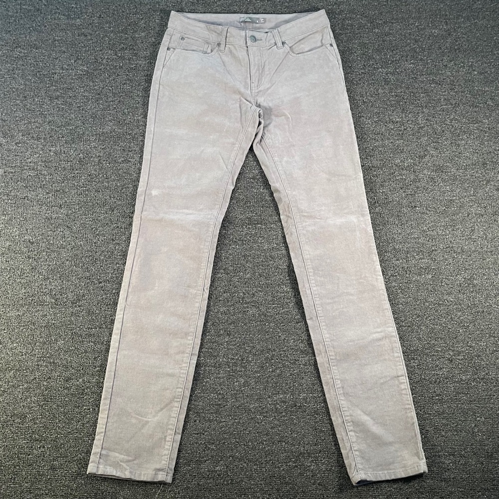 Prana Corduroy Pants Womens 8 Grey Good Kara Slim Straight W4TRIP315 Stretch